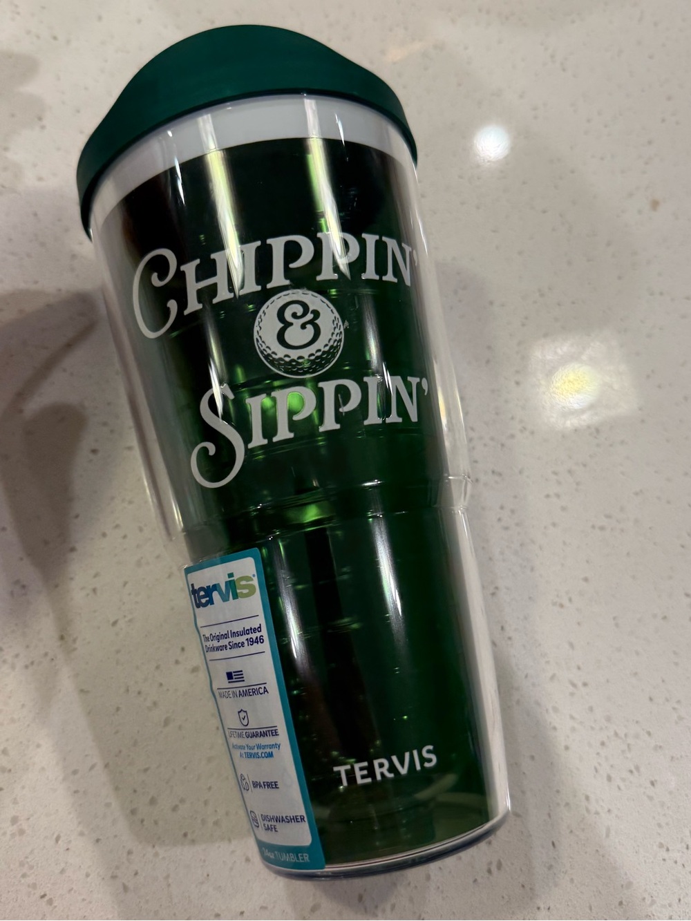 NWT tervis Green 'Chippin' & Sippin' Insulated Tumbler 24 oz - Picture 2 of 5